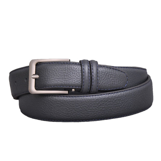 Ceinture Homme en Cuir Véritable Bleu Marine – Fabriquée à Fès