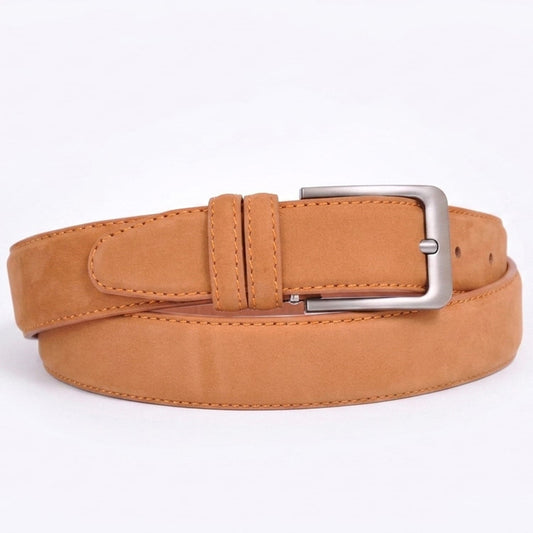 Ceinture Homme en Cuir Véritable Camel – Fabriquée à Fès