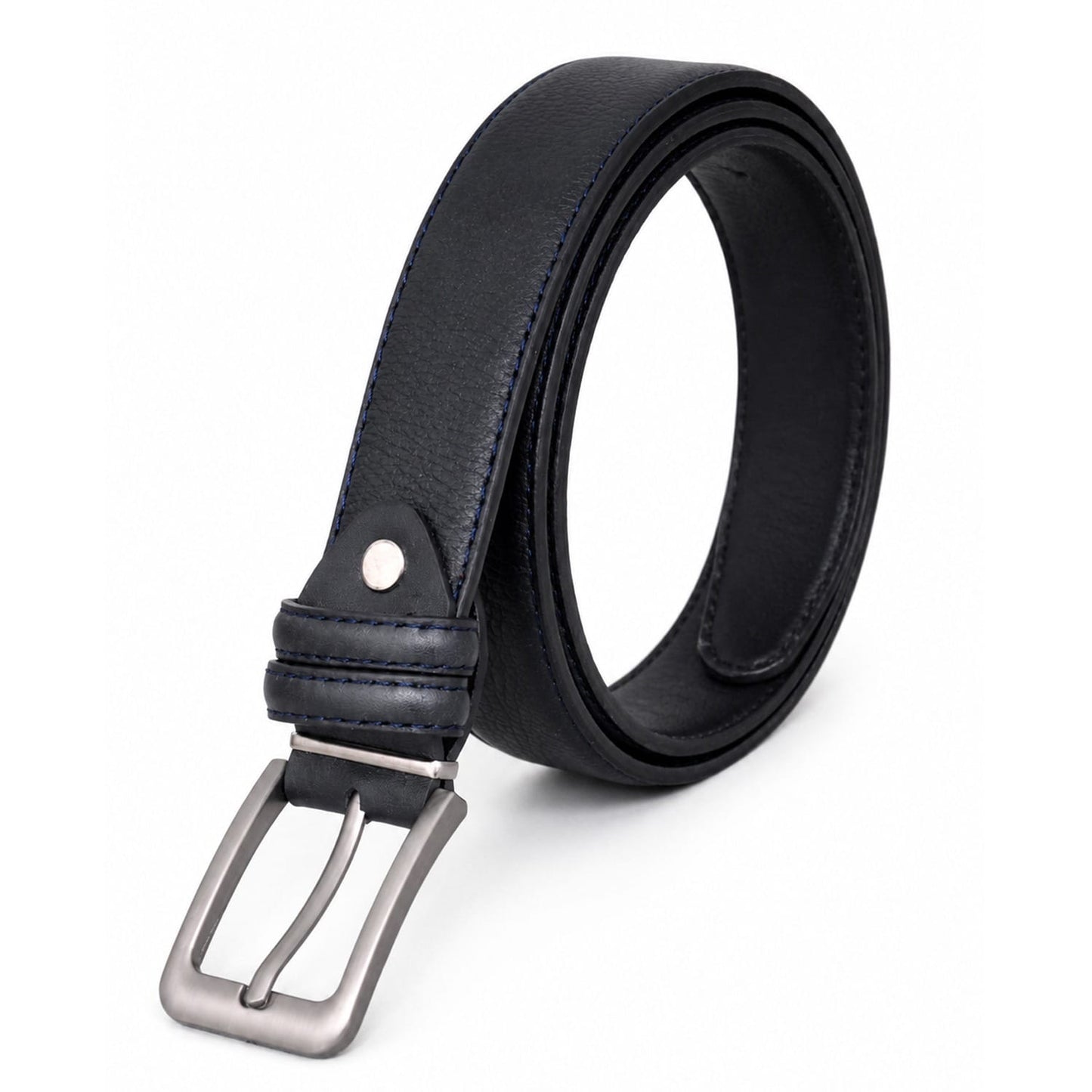 Ceinture Homme en Cuir Véritable Bleu Marine – Fabriquée à Fès