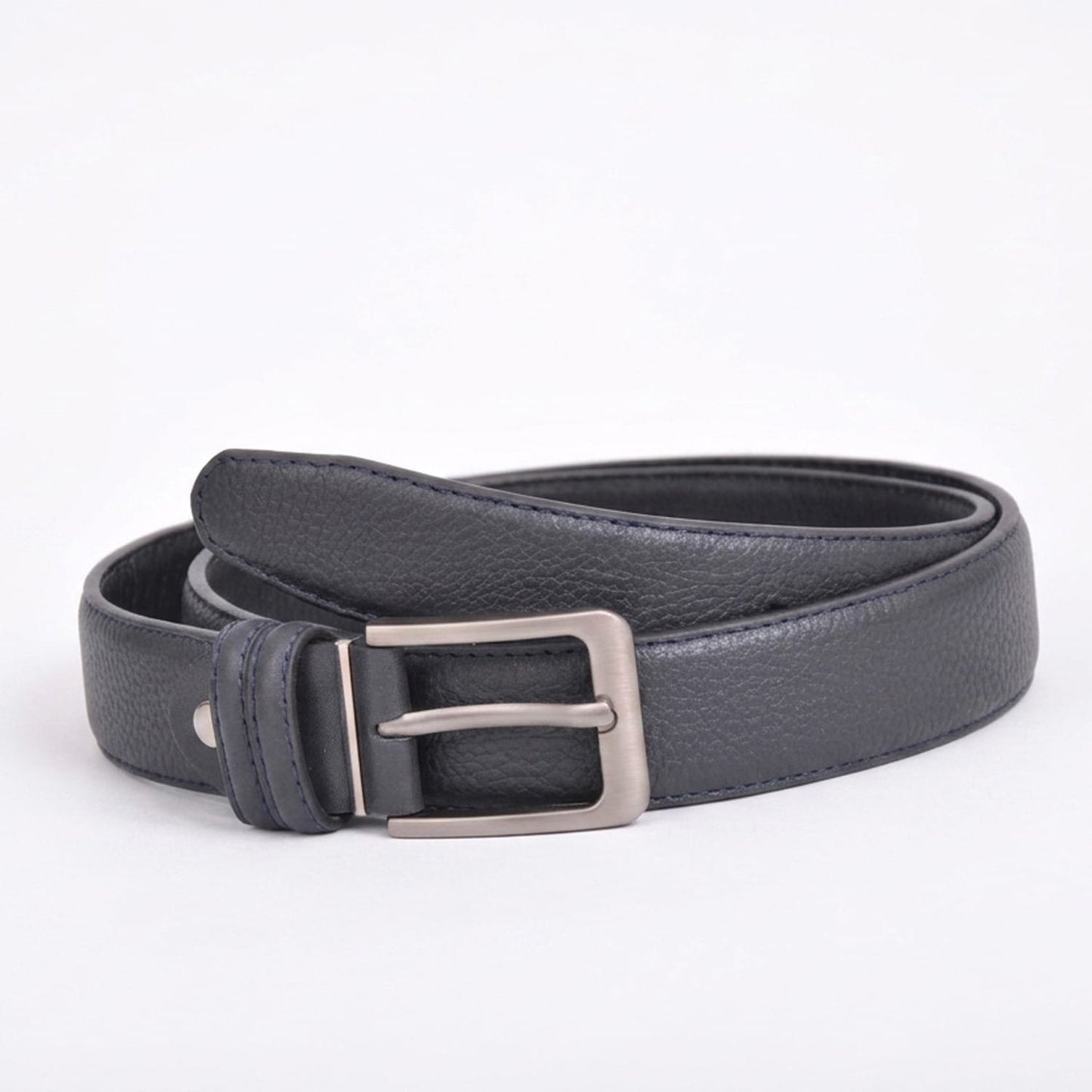 Ceinture Homme en Cuir Véritable Bleu Marine – Fabriquée à Fès