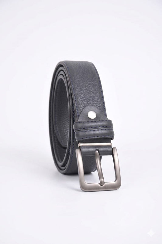 Ceinture Homme en Cuir Véritable Bleu Marine – Fabriquée à Fès